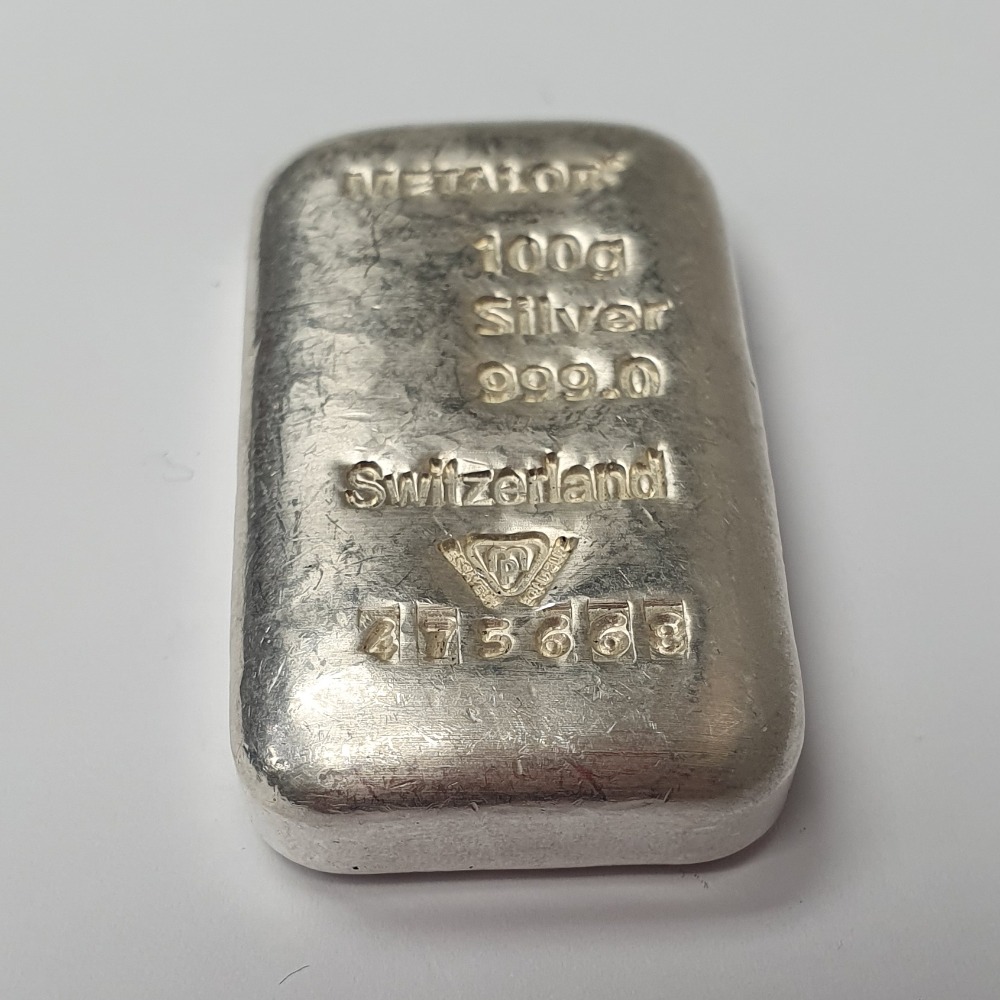 Silver Bar/ Ingot Metalor 100 Gram Silver Bar Own4Less